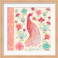 Pink Medallion Peacock I Fine Art Print