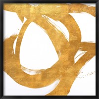 Gold Circular Strokes I Fine Art Print