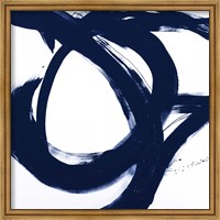 Navy Circular Strokes I Fine Art Print