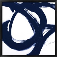 Navy Circular Strokes I Fine Art Print