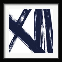 Strokes in Navy II Framed Print
