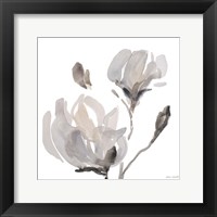 Gray Tonal Magnolias I Framed Print