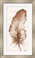 Brown Watercolor Feather II Fine Art Print