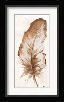 Brown Watercolor Feather II Framed Print