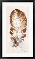 Brown Watercolor Feather I Fine Art Print