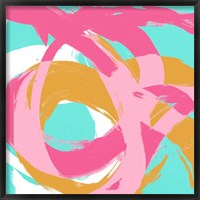 Pink Circular Strokes I Framed Print