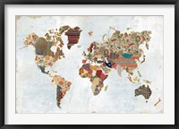 Pattern World Map Framed Print