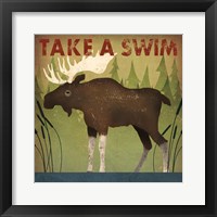 Take a Swim Moose Framed Print