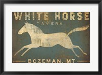 White Horse Running Framed Print