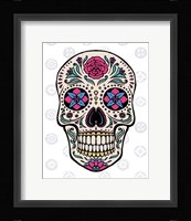 Sugar Skull on Gray Framed Print