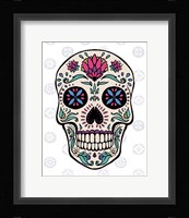Sugar Skull II on Gray Framed Print