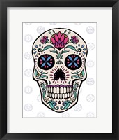 Sugar Skull II on Gray Framed Print