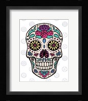 Sugar Skull III on Gray Framed Print