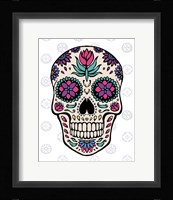 Sugar Skull IV on Gray Framed Print