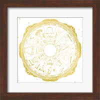 Night Sky Zodiac White and Gold Fine Art Print