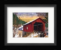 Sunset At The Old Bridge, Vermont Fine Art Print