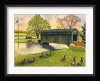 Winter's Covered Bridge, North Collins Ny Framed Print