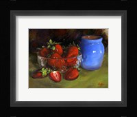 Strawberry Blue Vase Fine Art Print