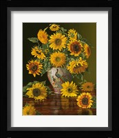 Sunflowers In A Peacock Vase Fine Art Print