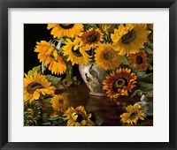 Sunflowers in a White Chinese Vase Fine Art Print