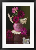 Petunias In Pink Vase Fine Art Print