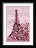 Eiffel Tower with Magnolia Pink Fine Art Print