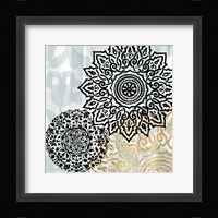 Rosettes on Aqua I Fine Art Print