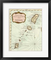 Petite Map of the Antilles Islands II Fine Art Print