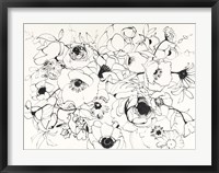 Black Line Poppies Mix Fine Art Print