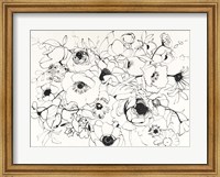 Black Line Poppies Mix Fine Art Print