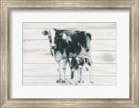 Cow and Calf on Wood Fine Art Print