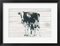 Cow and Calf on Wood Fine Art Print