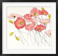 Black Line Poppies I Watercolor Fine Art Print