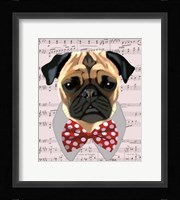 Pug with Red and White Spotty Bow Tie Fine Art Print