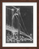 Suspension Bridge Blueprint I Fine Art Print