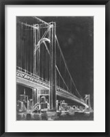 Suspension Bridge Blueprint I Fine Art Print