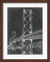 Suspension Bridge Blueprint II Fine Art Print