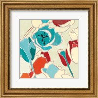 Cloisonne Tulipe I Turquoise Vignette Fine Art Print