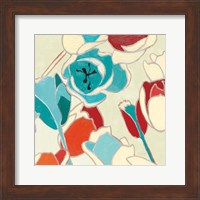 Cloisonne Tulipe I Turquoise Vignette Fine Art Print