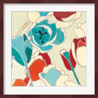 Cloisonne Tulipe I Turquoise Vignette Fine Art Print