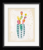 Collage Cactus I on Graph Paper Framed Print