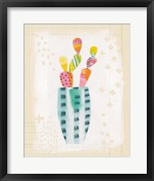 Collage Cactus I on Graph Paper Framed Print