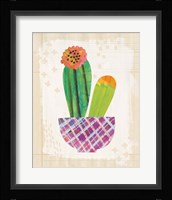 Collage Cactus II on Graph Paper Framed Print