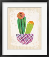 Collage Cactus II on Graph Paper Framed Print