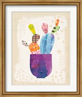 Collage Cactus III on Graph Paper Fine Art Print