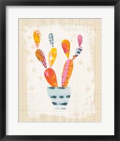 Collage Cactus IV on Graph Paper Framed Print