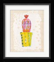 Collage Cactus V on Graph Paper Framed Print
