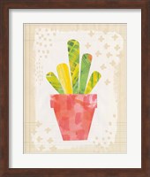 Collage Cactus VI on Graph Paper Fine Art Print