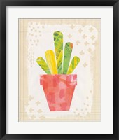 Collage Cactus VI on Graph Paper Fine Art Print