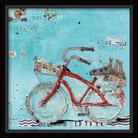 Pizza and Beer Blue Fine Art Print